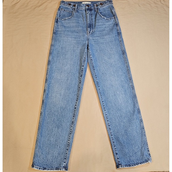 MADEWELL Straight Leg High Rise Adjustable Waist Denim Jeans Women's Size 26 - Picture 1 of 13